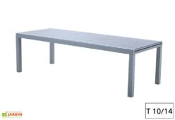 Table De Jardin Aluminium Tulum Blanc Et Aspect Bois -Pas Cher Salon Mobilier Magasin table jardin aluminium blanc effet bois 6 14 personnes 4