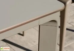 Salon De Jardin : 1 Table Aluminium 200 X 90 Cm Taupe + 8 Fauteuils – Fado 9 Salon De Jardin : 1 Table Aluminium 200 X 90 Cm Taupe + 8 Fauteuils – Fado -Pas Cher Salon Mobilier Magasin table jardin aluminium plateau hpl taupe