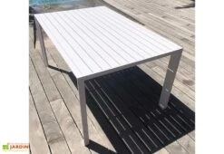 Table De Jardin Extensible En Aluminium Manuela - 100/151 Cm -Pas Cher Salon Mobilier Magasin table jardin extensible aluminium blanc