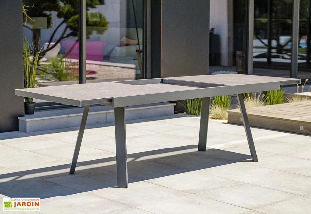 Table De Jardin Extensible Aluminium Et Céramique Stockholm 200/300 Cm 4 Table De Jardin Extensible Aluminium Et Céramique Stockholm 200/300 Cm – Image 4