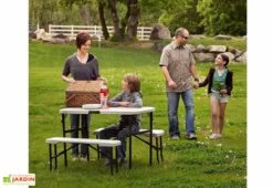 Table De Camping + 2 Bancs En PEHD Lifetime (107x 61x71cm) -Pas Cher Salon Mobilier Magasin table jardin resine pliante 80352 5