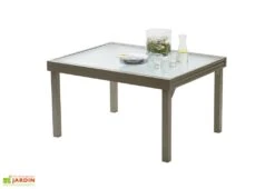 Table De Jardin Extensible En Verre Et Alu - Modulo 135/270 Cm 10 Table De Jardin Extensible En Verre Et Alu - Modulo 135/270 Cm -Pas Cher Salon Mobilier Magasin table modulo 135 270 taupe 1