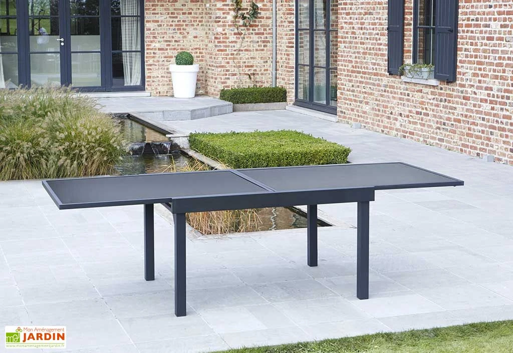 Table De Jardin Extensible En Verre Et Alu - Modulo 135/270 Cm 3 Table De Jardin Extensible En Verre Et Alu - Modulo 135/270 Cm – Image 3
