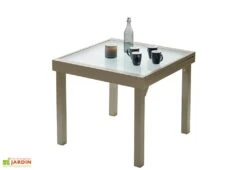 Table De Jardin Extensible Modulo 90x90/180x72cm (l,l,h) 4 Coloris -Pas Cher Salon Mobilier Magasin table modulo 90 180 taupe