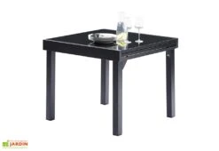 Table De Jardin Extensible Modulo 90x90/180x72cm (l,l,h) 4 Coloris -Pas Cher Salon Mobilier Magasin table modulo gris anthracite extensible 90 180cm 1