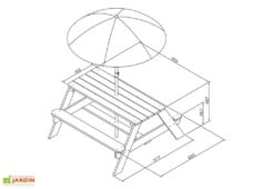 Axi Table De Pique-Nique Pour Enfant En Bois De Hemlock Nick + Parasol -Pas Cher Salon Mobilier Magasin table pique nique enfant bois hemlock nick parasol 1