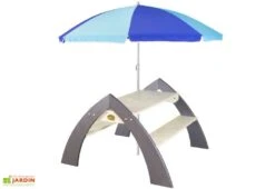 Axi Table De Pique-Nique Kylo En Bois Écologique Et Parasol Inclus -Pas Cher Salon Mobilier Magasin table pique nique kylo xl avec parasol