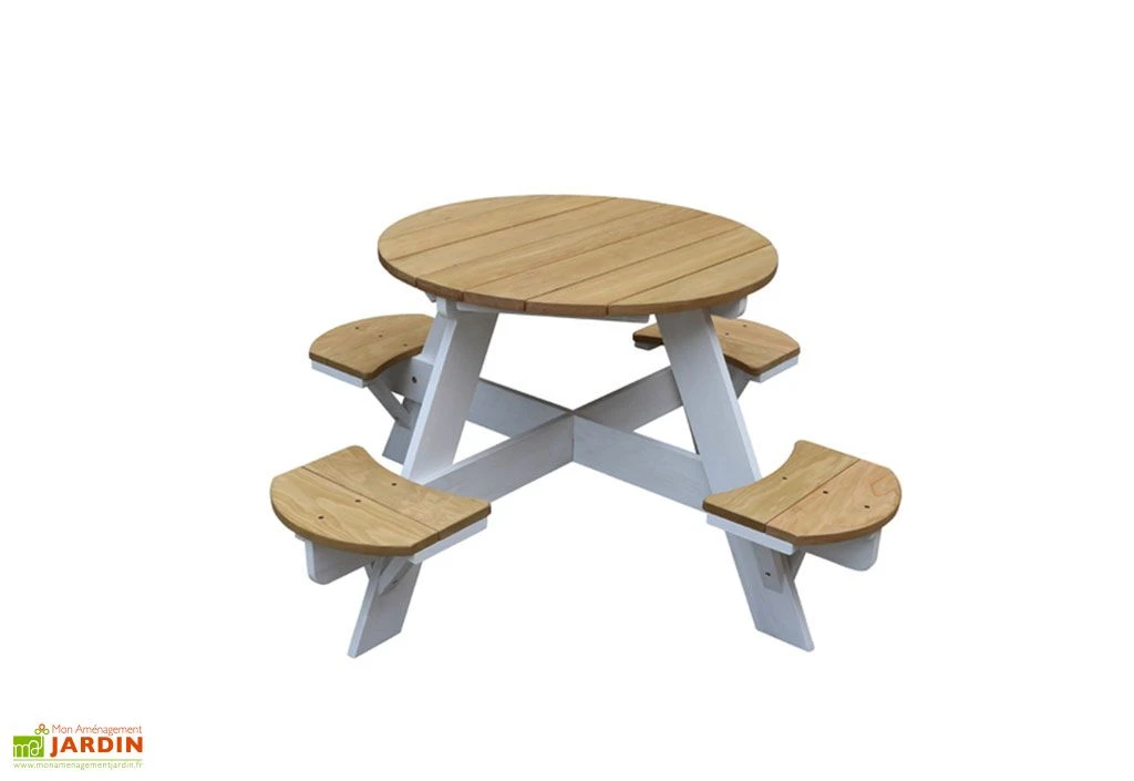 Axi Table De Pique-Nique Ronde En Bois De Hemlock UFO ⌀ 65 Cm 1 Axi Table De Pique-Nique Ronde En Bois De Hemlock UFO ⌀ 65 Cm