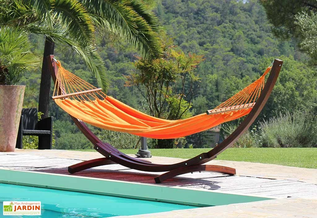 Toile De Hamac En Coton Avec Barres D’écartement 135 X 200 Cm - Merida 1 Toile De Hamac En Coton Avec Barres D’écartement 135 X 200 Cm - Merida