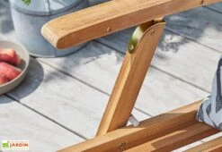 Transat En Bois D'acacia – 133 X 53 Cm -Pas Cher Salon Mobilier Magasin transat bois acacia 2