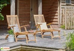 Transat En Bois D'acacia – 133 X 53 Cm -Pas Cher Salon Mobilier Magasin transat bois acacia 5